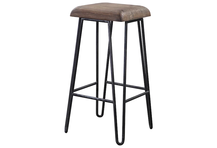 Accent Furniture - Stools Albie Industrial Bar Stool by Uttermost at Esprit Decor Home Furnishings